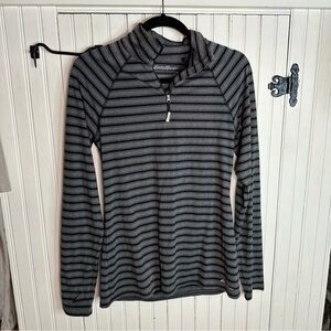Eddie Bauer Free Dry Quarter Zip Pullover Striped size M